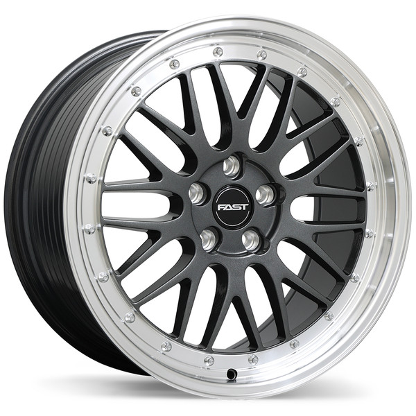 Fast Wheels FR01 • 19x8.5 • 5x120mm • CB72.6 • +35 • Gloss Gunmetal with Machined Lip