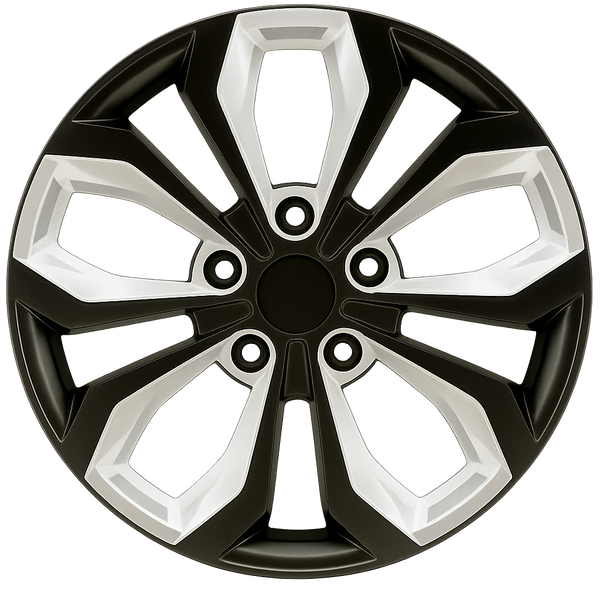 (4)ABS HUB CAPS - 18" BLACK/SILVER