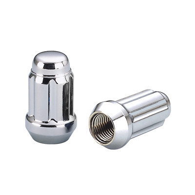 6 Spline Chrome Nut 2PC 60° Seat-12x1.25mm-17/19/21mm Hex-Premium