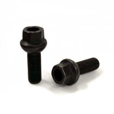 Acorn Matte Black Bolt R14 Radius Seat-14x1.50mm-34mm Shank-19mm Hex-Premium