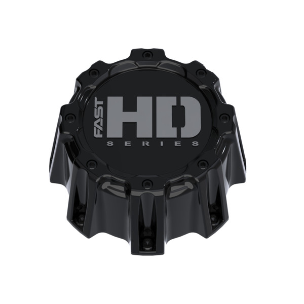 Gloss Black Cap With Gloss Black Hardware And Light Grey Fast HD Series Logo