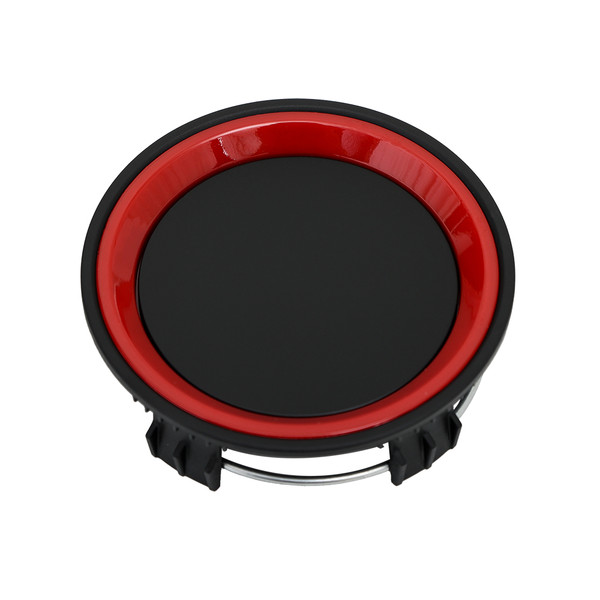 Satin Black Cap with Red Ring