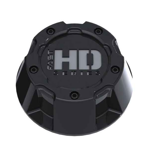 Gloss Black Cap With Gloss Black Hardware And Light Grey Fast HD Series Logo