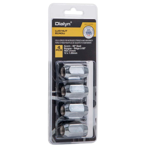 Acorn Chrome Packaged Nut 60° Seat-12x1.50mm-21mm Hex (PKG/4)