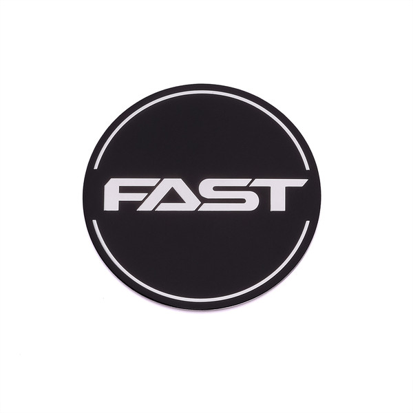 Black Emblem With Brushed Aluminum (FAST) Stroke Logo - Dome