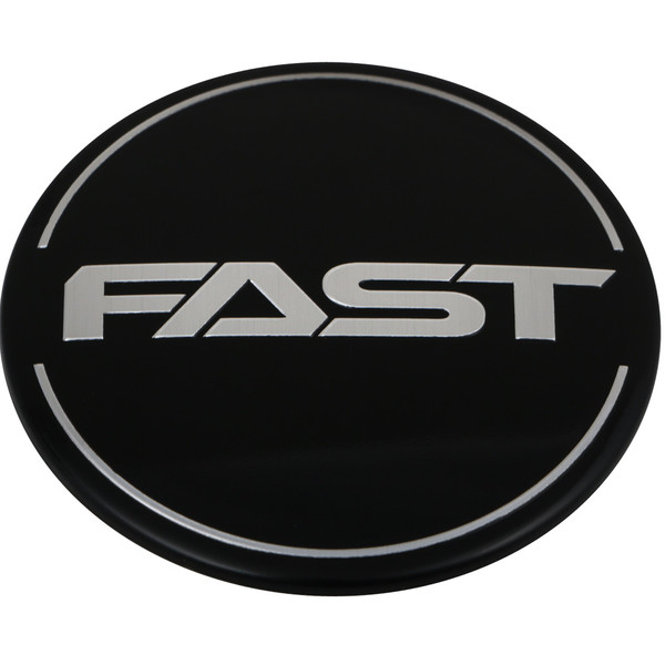 Black Emblem With Brushed Aluminum (FAST) Stroke Logo - Dome