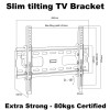 Standard tilt bracket 0-15 degrees, TVs up to 50". Max VESA 400x300