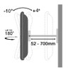 VIV62605  Swivel & tilt. TVs up to 75". Max VESA 400x400