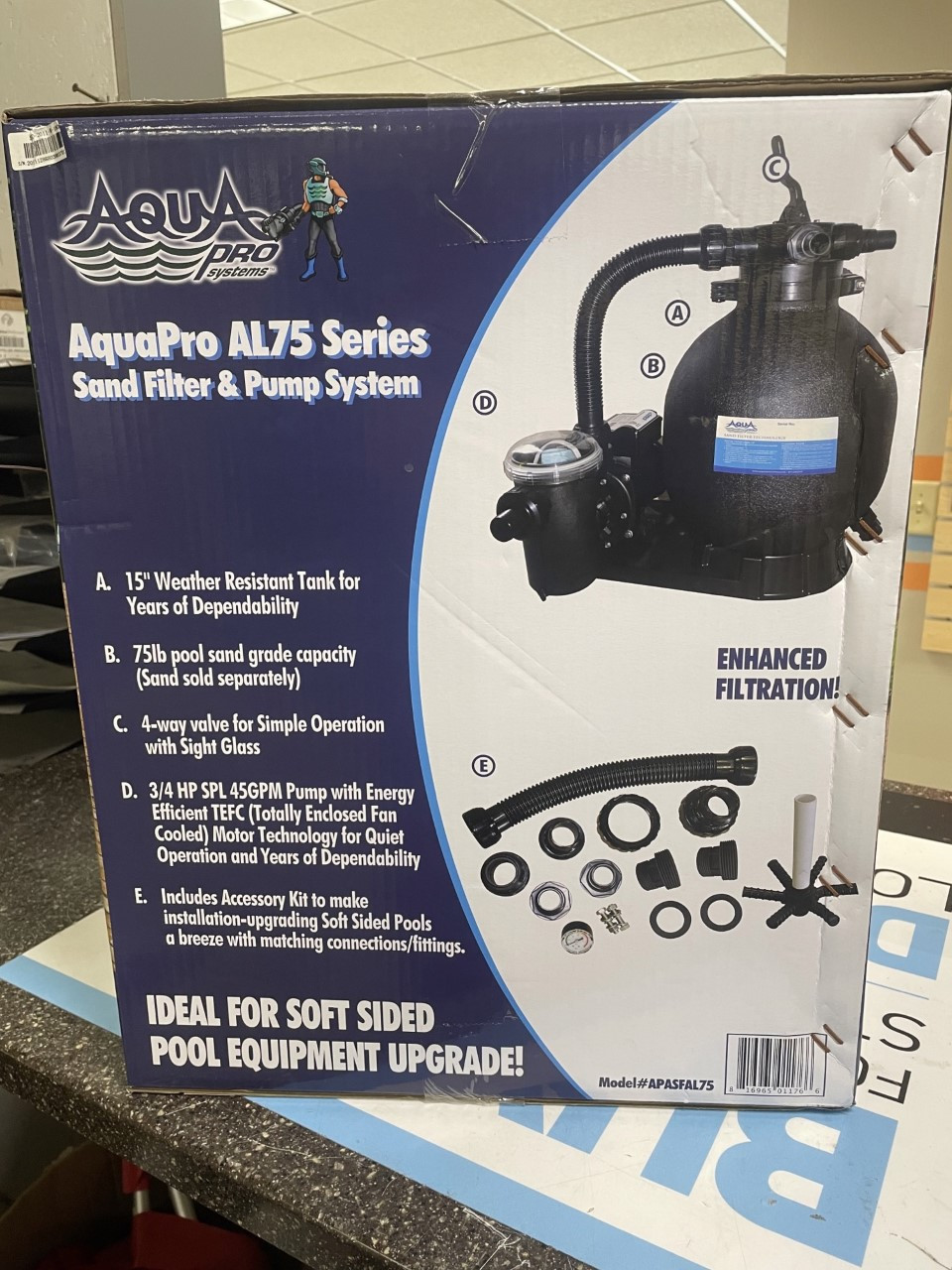 AL75 3/4 HP SAND FILTER & PUMP KIT