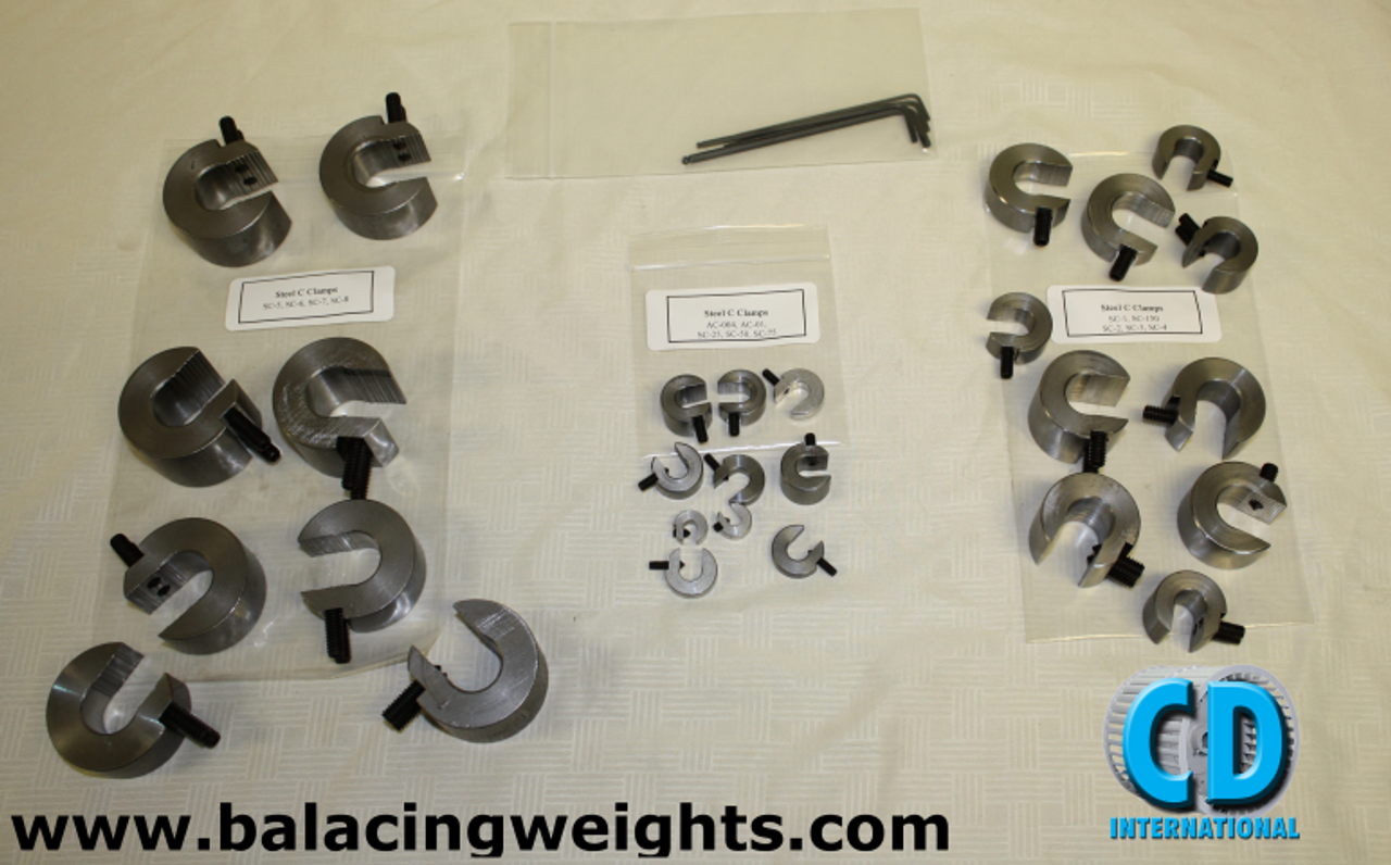 Steel Balancing C-Clamp Weight Set; 28 pieces