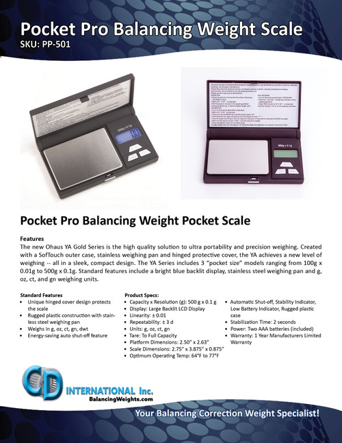 Pocket Pro Balancing Weight Pocket Scale