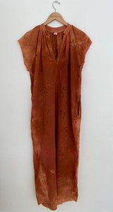 GAUZE PEASANT DRESS BROWN+ SPARKLES SMALL