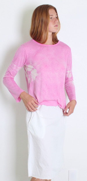ORGANIC HEMP & COTTON LONG SLEEVE TEE PRETTY PINK