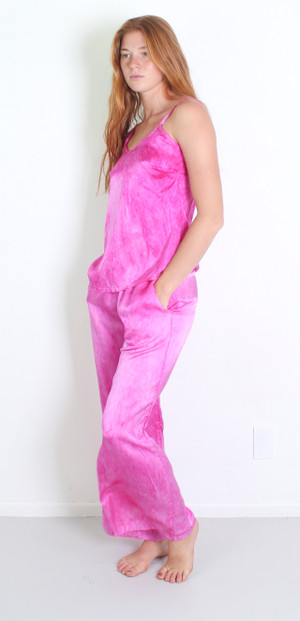 100% SILK PULL ON PANT ORCHID WASH