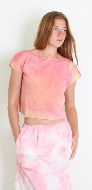 ORGANIC HEMP & COTTON RAW EDGES TOP ORANGINA