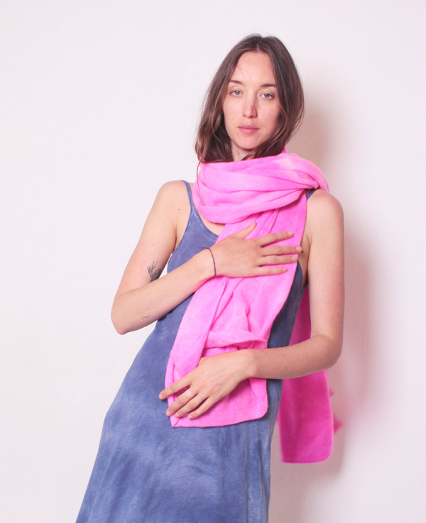 HOT FUSHIA FLUO 100% CASHMERE WRAP