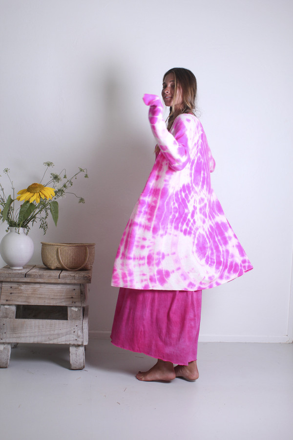 CASHMERE POCKET DUSTER HOT PINK SUN
