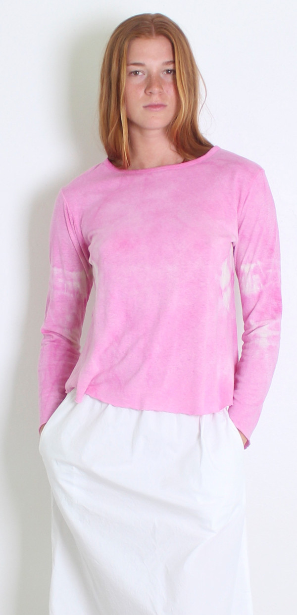 ORGANIC HEMP & COTTON LONG SLEEVE TEE PRETTY PINK