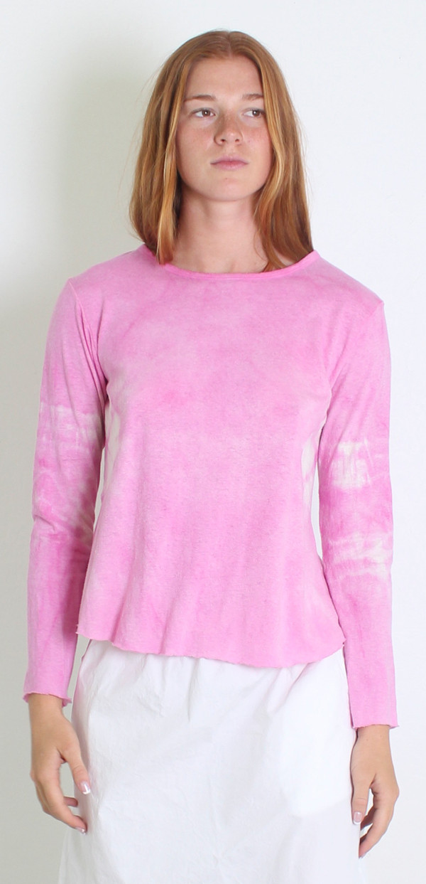 ORGANIC HEMP & COTTON LONG SLEEVE TEE PRETTY PINK