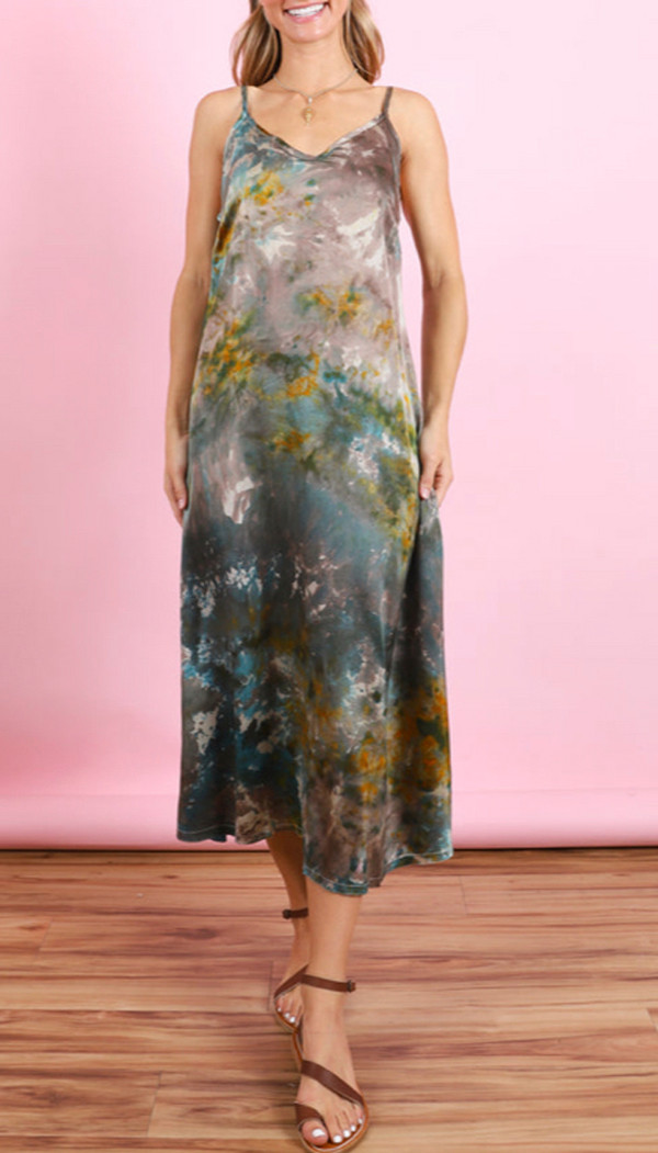 100% SILK FANNY DRESS OAK