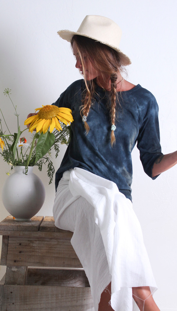 ORGANIC HEMP & COTTON BASEBALL TEE CHARCOAL WASH