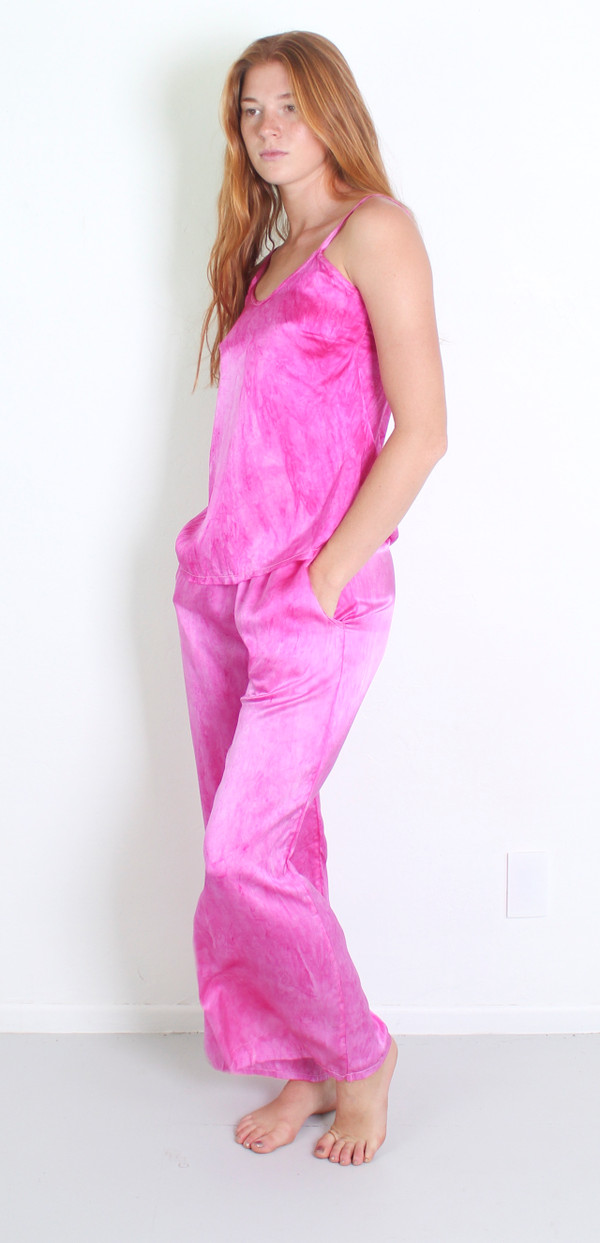 100% SILK PULL ON PANT ORCHID WASH