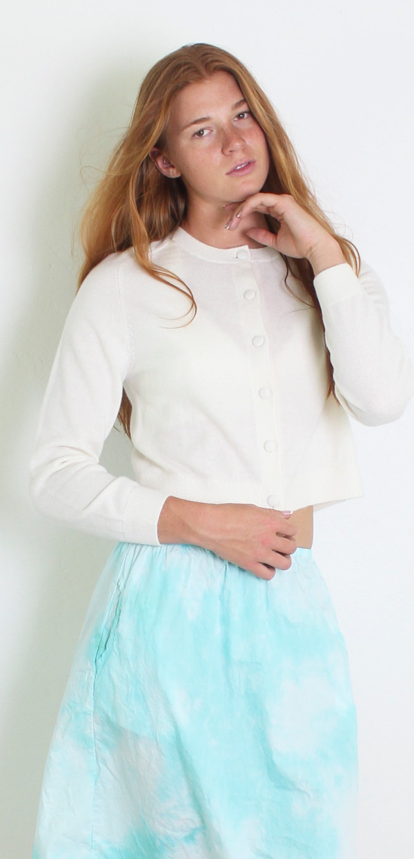 100% CASHMERE CELINE CARDIGAN NATURAL