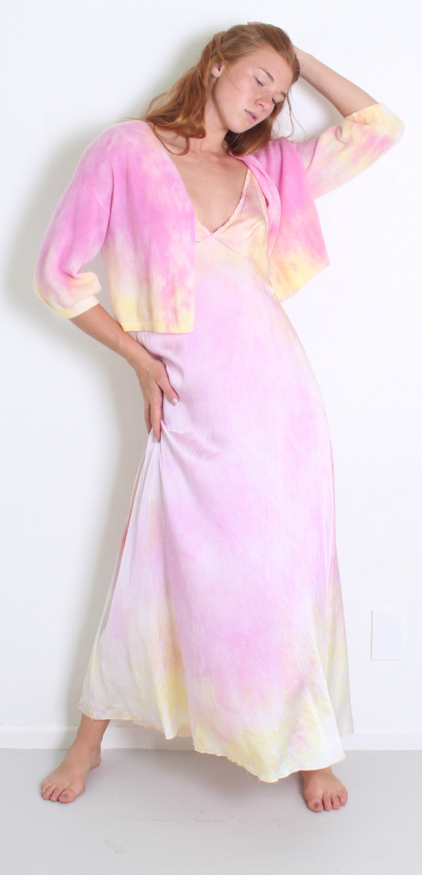 100% CASHMERE MINI CARDI ROSE SAND