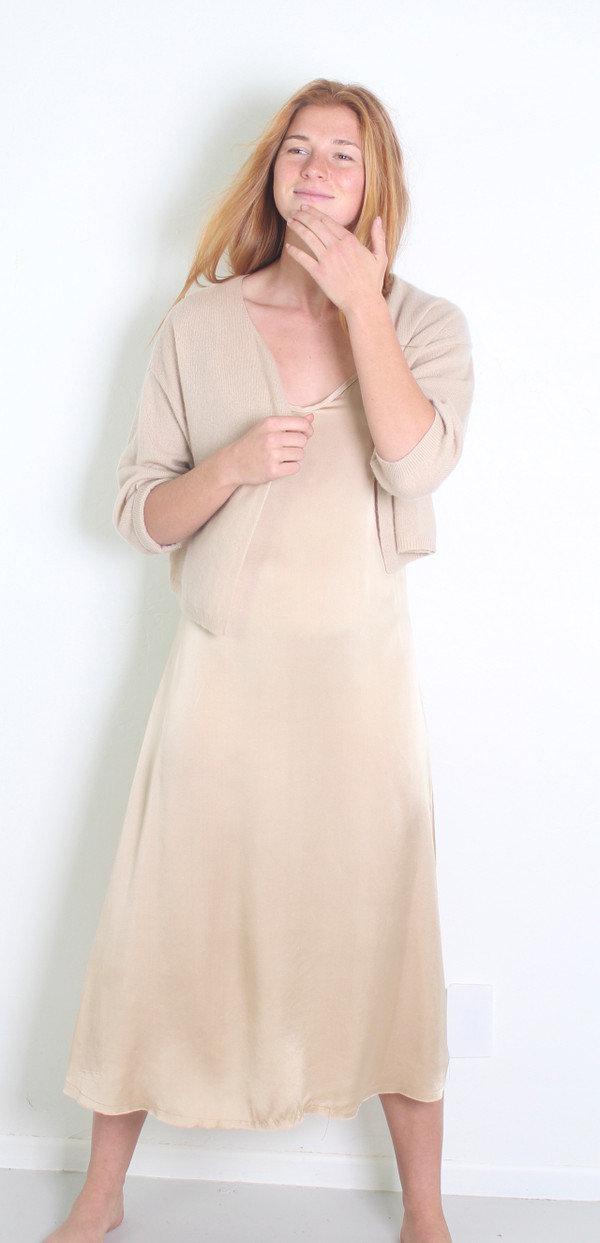 100% CASHMERE MINI CARDI SOLID COCOON
