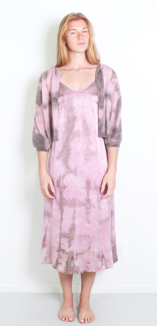 100% CASHMERE MINI CARDI CAFE ROSE
