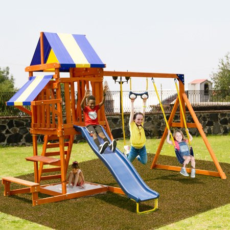 Sportspower Sunnyslope Wooden Swing Set Installation powered by