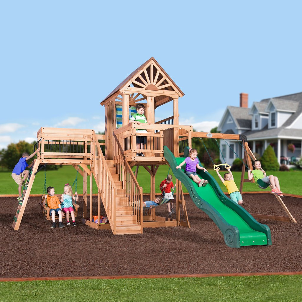 Backyard Discovery Caribbean Wooden Swing Set Installation Service