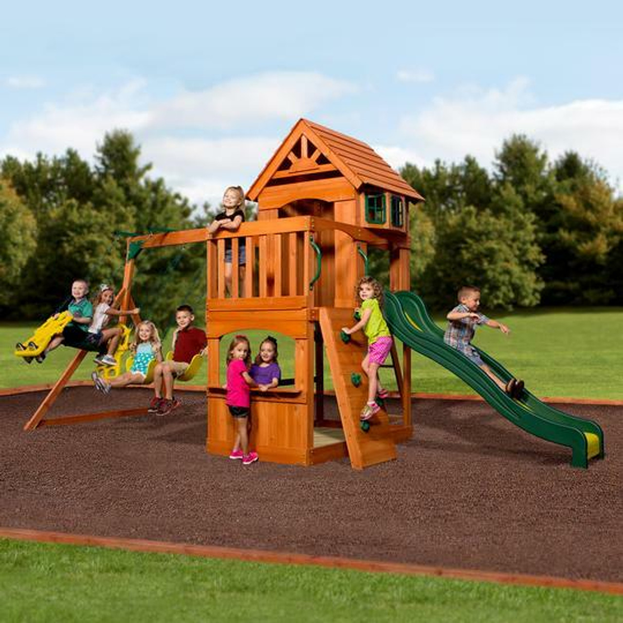 Backyard Discovery Canyon Creek Wooden Swing Set Installation Service
