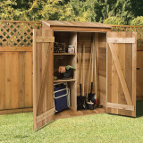 Gardeners Hutch Cedar Storage Shed Installation