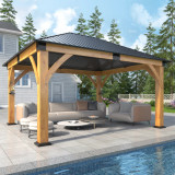 Spruce Wood Hardtop Gazebo Installation