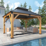 Spruce Wood Hardtop Gazebo Installation