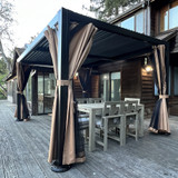 Louvered Pergola with Adjustable Roof for Patio Installation