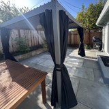 Louvered Pergola with Galvanized Steel Roof Assembly