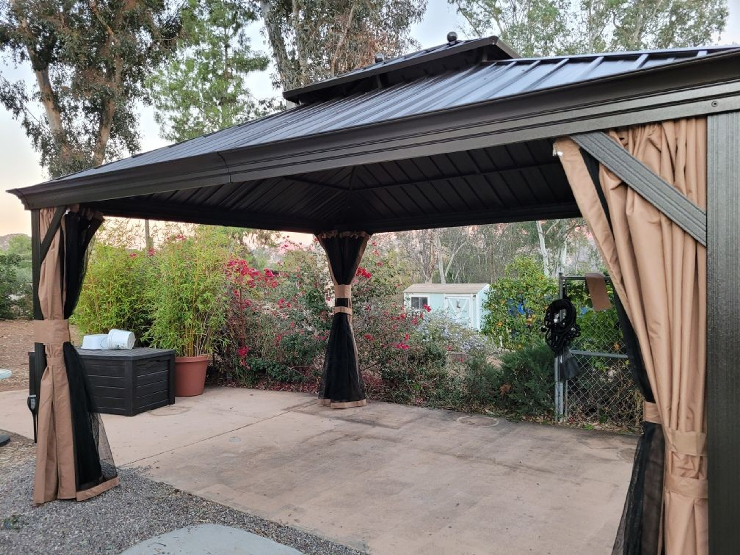 Purple Leaf Aluminum Gazebo with Double Roof Installation Service