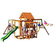 Backyard Discovery Monticello Wooden Swing Set Installation