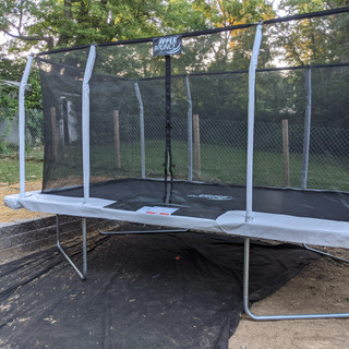 Rectangular trampoline assembly