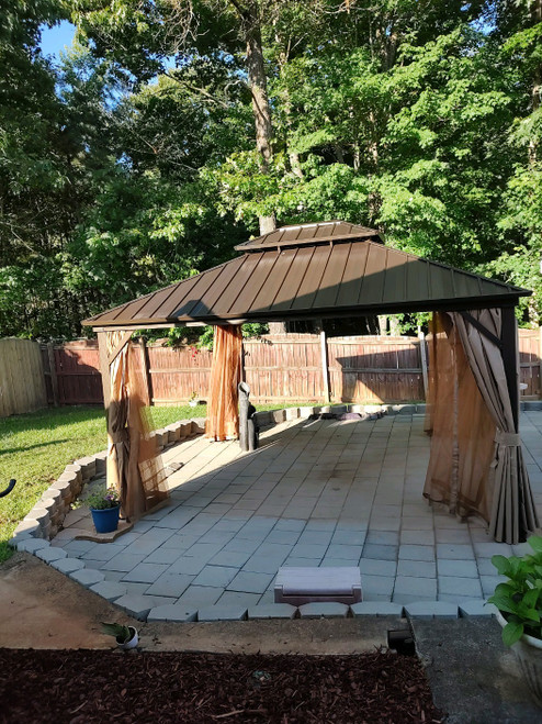 Erommy Patio Gazebo W/ Galvanized Steel Metal Double Roof installed by a HandyBuddy expert in Irmo, SC · May 2024