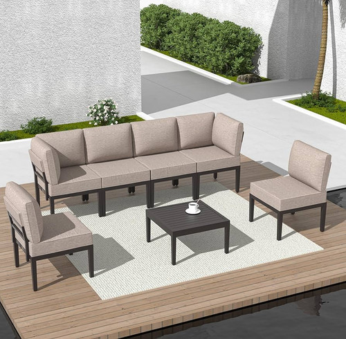 Delnavik Modern Outdoor Conversation Set with Coffee Table