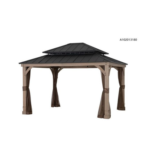 Sunjoy San Marino Hardtop Wood Gazebo