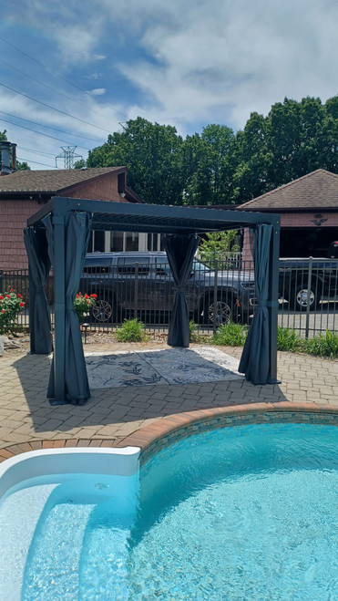 Erommy Outdoor Louvered Pergola With Adjustable Aluminum Roof installed by a HandyBuddy expert in Nutley Town (Essex County, Nj), NJ · May 2024