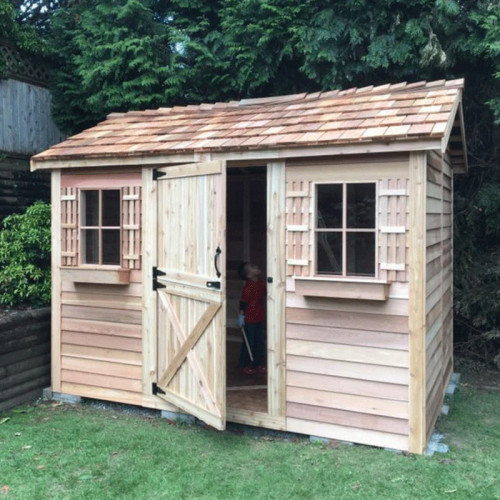Cabana Pool Side Storage Shed Installation