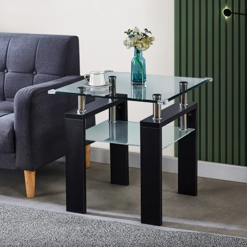 Wade Logan Arol Glass End Table