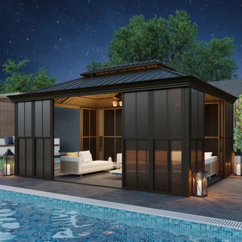 Erommy Sunroom Patio Hardtop Gazebo