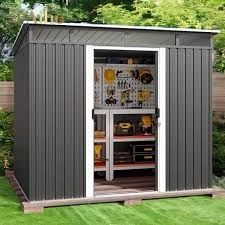 Aiho 8x6 Metal Vertical Storage Shed