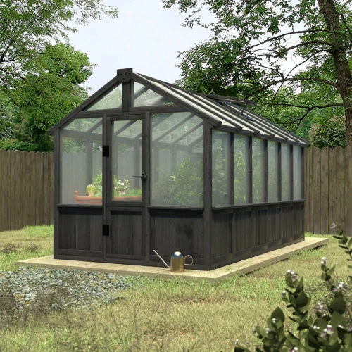 Veikous Wooden Polycarbonate Greenhouse